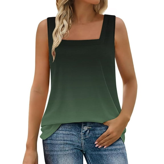 CheerKidz Women's V-Neck Sleeveless Solid Summer Casual Tops Spring and Summer Fashion Trendy Tunic, Breathable Vacation Wear(Green#6,L)