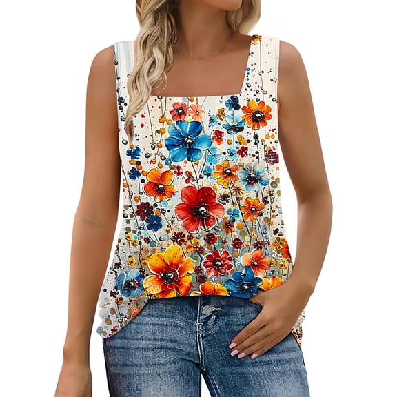 CheerKidz Women's V-Neck Sleeveless Solid Summer Casual Tops Spring and Summer Fashion Trendy Tunic, Breathable Vacation Wear(Multicolor#3,S)