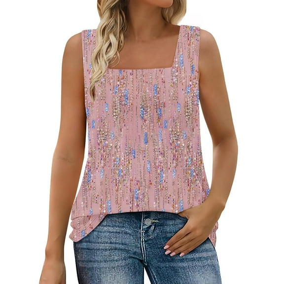 CheerKidz Women's V-Neck Sleeveless Solid Summer Casual Tops Spring and Summer Fashion Trendy Tunic, Breathable Vacation Wear(Pink#5,XL)