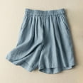 thumbnail image 1 of CheerKidz Women's Versatile High Waisted Short Pants with Pockets Loose Fitting Linen Wide Leg Design Shorts for Summer Travel Everyday Fashionable Wear, 1 of 6