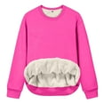 thumbnail image 1 of CheerKidz Women's Winter Warm Hooded Sweatshirt - Plush Fleece Long Sleeve Solid Color Pullover with Pockets Casual Loose Fit Thermal Lined Cold Weather Tops(Hot Pink,L), 1 of 4