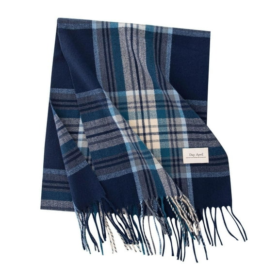 CheerKidz Womens Christmas Plaid Scarf Soft Warm Shawl Wrap Winter Holiday Scarf Cozy Fashion Accessory for Women Festive Wear 14x78inch(Blue#1,Free Size)