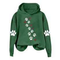 CheerKidz Womens Love Print Hoodies Sweatshirts Pullover Long Sleeve Casual Comfy Tops Trendy Fall Outfits Winter Clothes (Army Green,2XL)