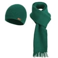 thumbnail image 1 of CheerKidz Womens Winter Knitted Hat and Scarf Set Soft Warm Cap Earmuffs Headband Two Piece Outfit Accessories for Cold Weather Fashion(Green#1,Free Size), 1 of 6