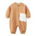 thumbnail image 1 of CheerKidz Young 1-12 Months Boys Girls Jumpsuit Cotton Button Animal Rompers Baby Snowsuit for Everyday Wear and Outdoor Activities(Brown#1,9-13 Months), 1 of 7