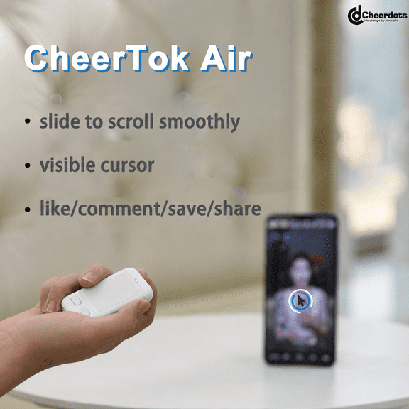 CheerTok Air Camera Control Remote Control for Phones/Tablets, Single,White
