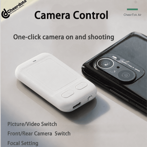 CheerTok Air Camera Control Remote Control for Phones/Tablets, Dual,White
