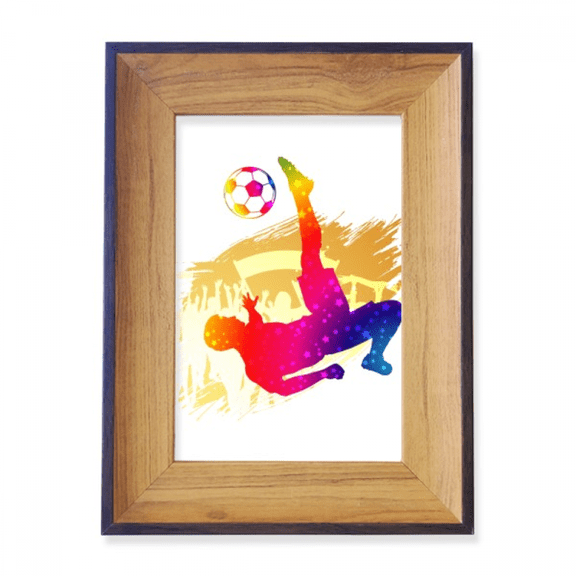 Cheered Football Player Bicycle Kick Photo Frame Exhibition Display Art Desktop Painting