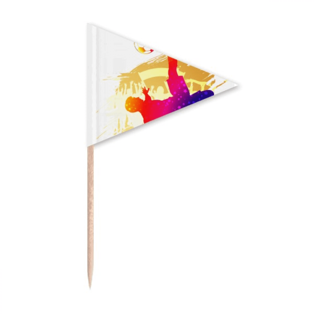 Cheered Football Player Bicycle Kick Toothpick Triangle Cupcake Toppers ...