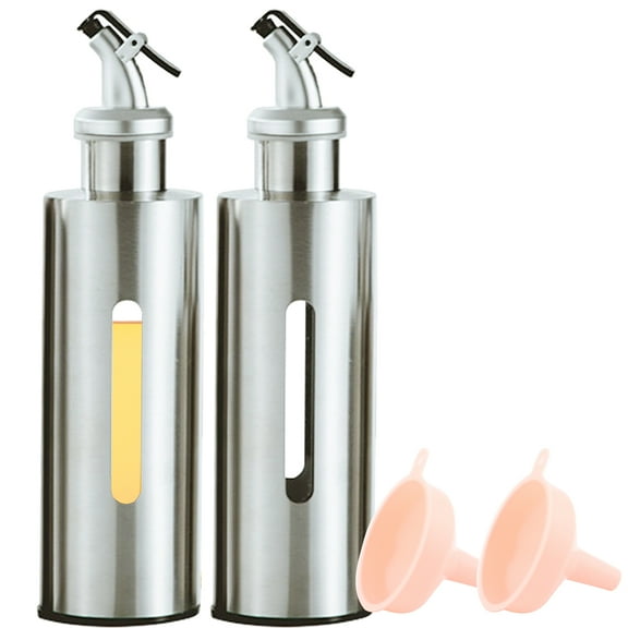 Cheeren Kitchen Dispenser Set, Clear Plastic, 9.9oz, Oil and Vinegar Dispenser Bottle with Pourers