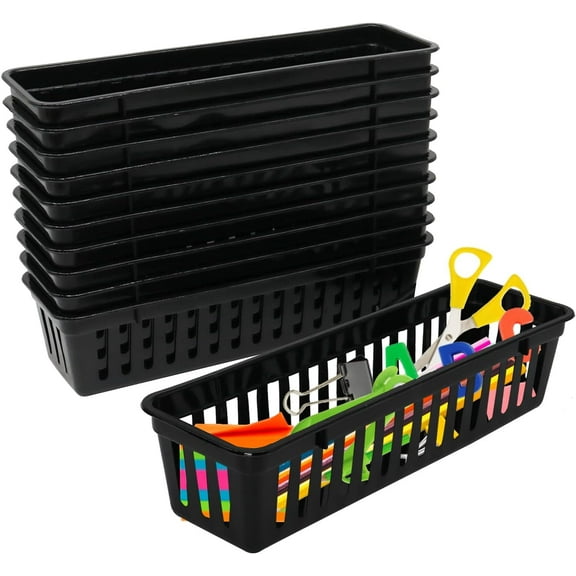 Cheeren Multi Use Plastic Pencil or Rubber Holder, Black (Pack of 12)