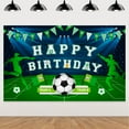 thumbnail image 1 of Cheereveal Soccer Birthday Unisex Party Banner, Vinyl, Green Sports, 4.9 ft x 3.2 ft, 1 of 3