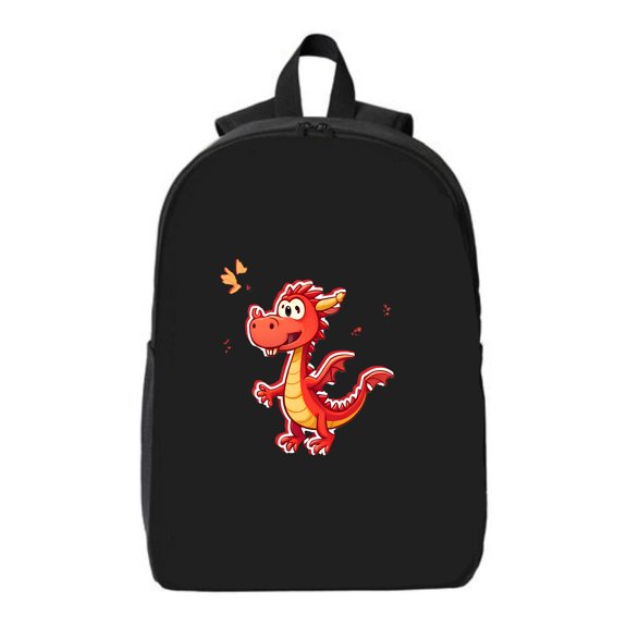 Cheerful Cartoon Backpack with Yellow Accents & Orange Butterflies - Stylish 15 " Laptop Bag for College & Travel