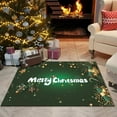 Cheerful Cartoon Santa Claus and Elk Area Rug NonSlip Floor Mat for