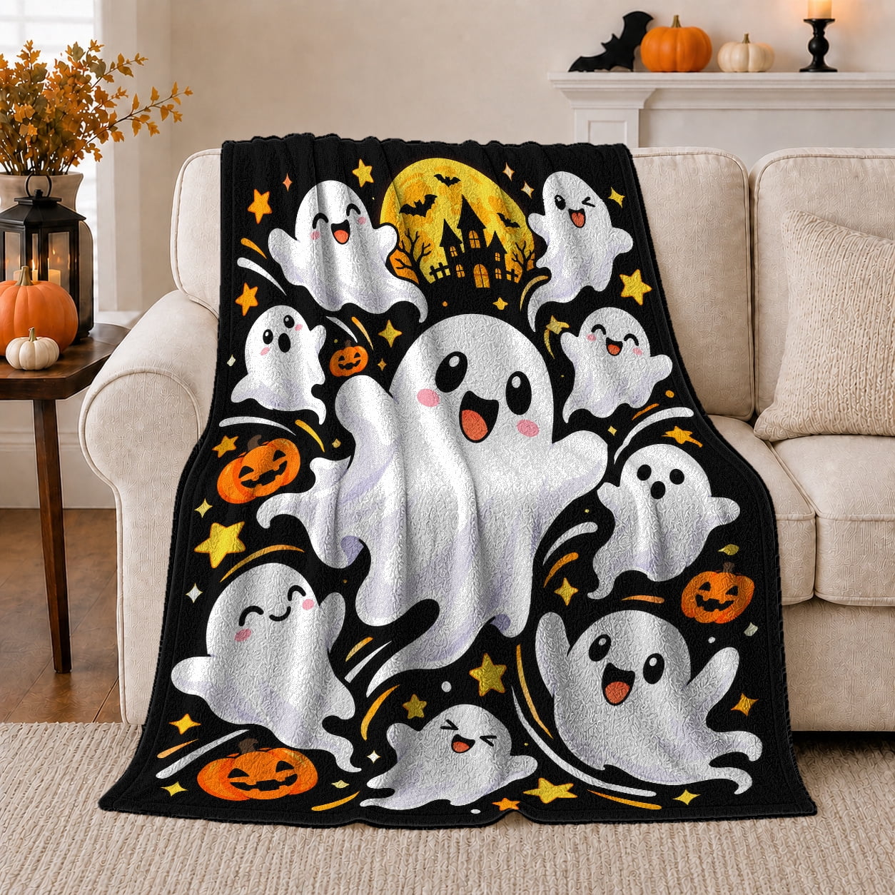 Cheerful Cartoon decorative motif autumn celebration, Warm Flannel ...