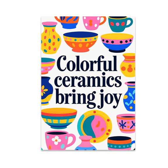 Cheerful Ceramics Trend Wall Decor - Home Decor Enthusiast - 13x19 Poster Print