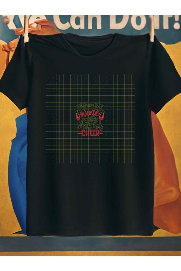 Cheerful Cheers Christmas funny t shirts cotton tshirts for men 180G 100% Cotton black Wearable year-round Christmas crew humor elegant glitter Christmas crew glitter beach elegant humor Christmas C