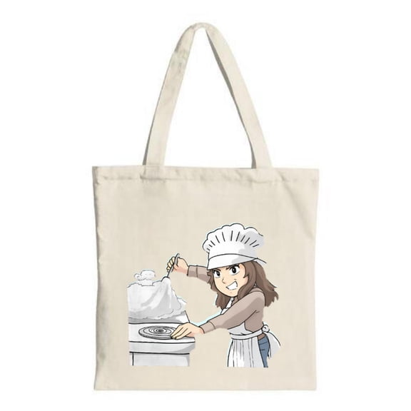 Cheerful Chef Tote Bag - Canvas Multifunctional Reusable Shopping Bag with Whimsical Chef Design Perfect for Parties Travel & Shopping