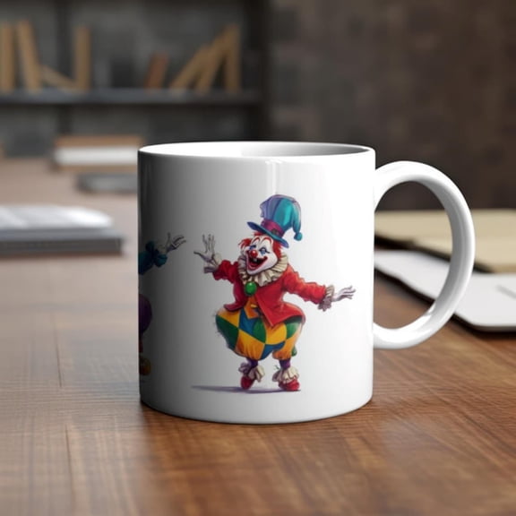 Cheerful Clown Coffee Mug, Circus Theme Gift oz & oz.