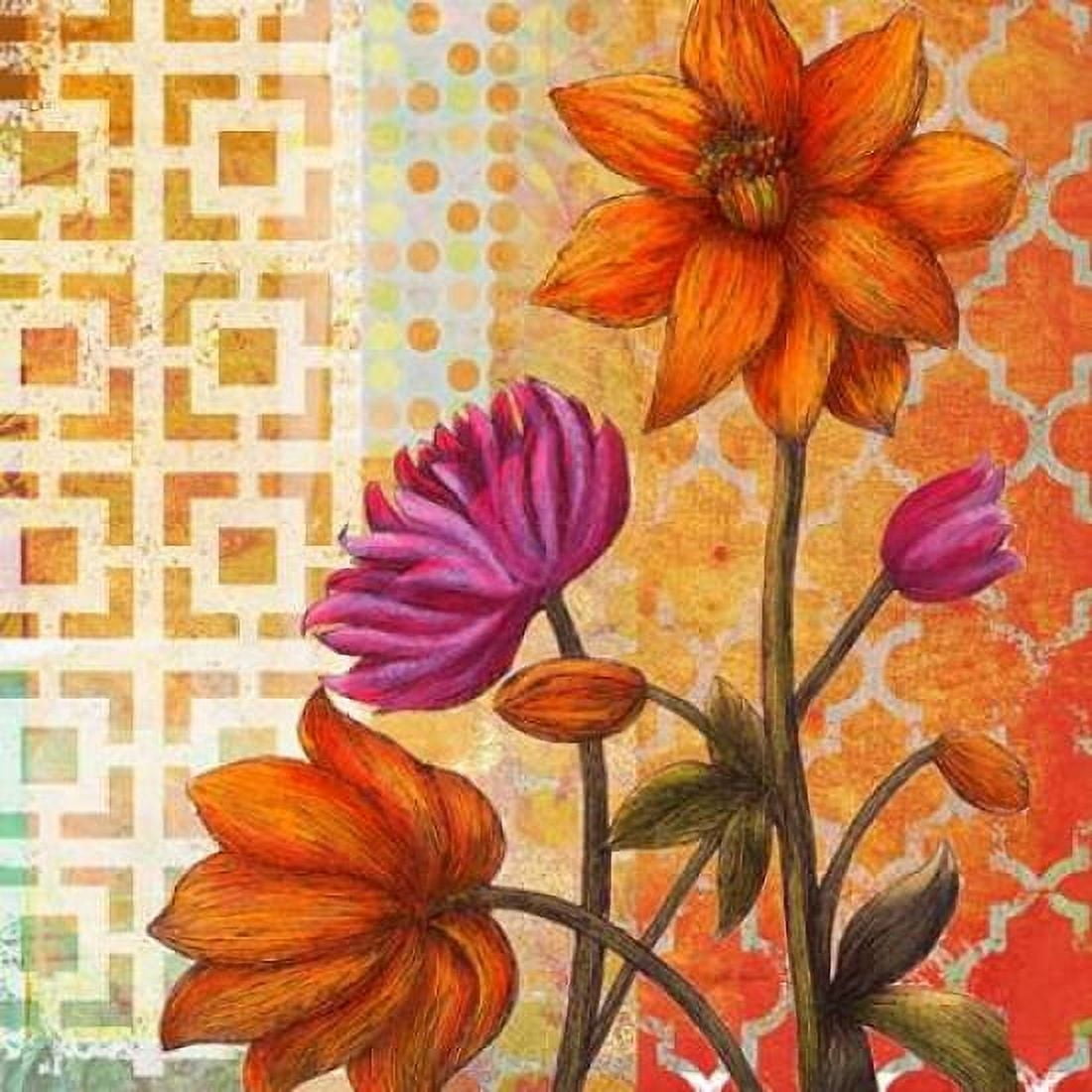 Cheerful Dahlia Canvas Art - Walter Robertson (24 x 24)