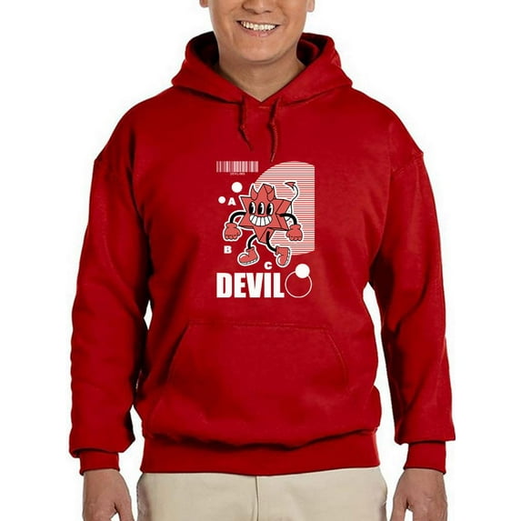 Cheerful Devil Techno Style Hoodie Men -Image by Shutterstock, Male 5X-Large