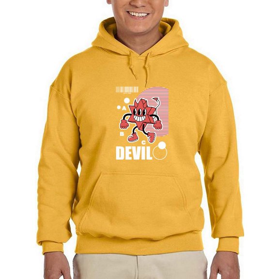 Cheerful Devil Techno Style Hoodie Men -Image by Shutterstock, Male Large