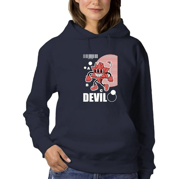 Cheerful Devil Techno Style Hoodie Women -Image by Shutterstock, Female XX-Large