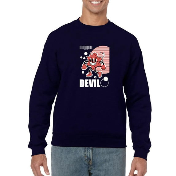 Cheerful Devil Techno Style Sweatshirt Men -Image by Shutterstock, Male Medium
