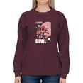 thumbnail image 1 of Cheerful Devil Techno Style Sweatshirt Women -Image by Shutterstock, Female 3X-Large, 1 of 4