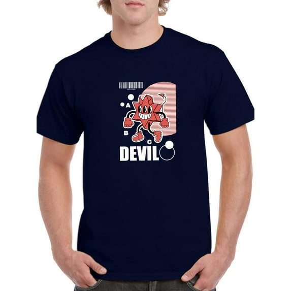 Cheerful Devil Techno Style T-Shirt Men -Image by Shutterstock, Male Medium
