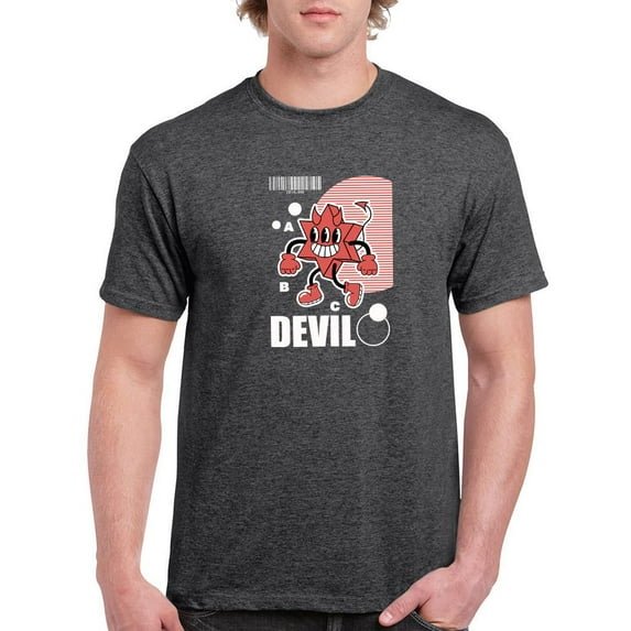 Cheerful Devil Techno Style T-Shirt Men -Image by Shutterstock, Male Medium