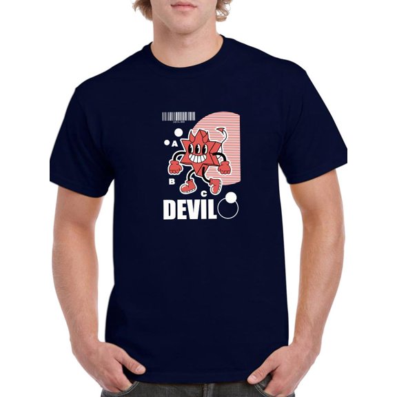 Cheerful Devil Techno Style T-Shirt Men -Image by Shutterstock, Male Small