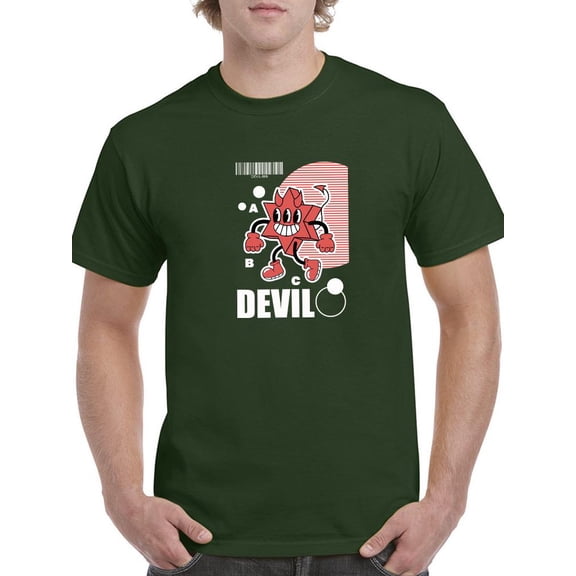 Cheerful Devil Techno Style T-Shirt Men -Image by Shutterstock, Male x-Large