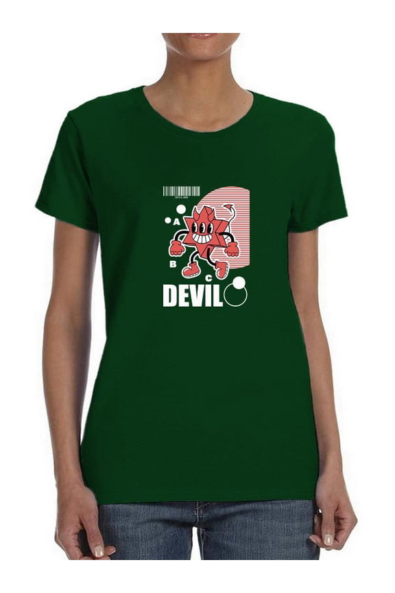 Cheerful Devil Techno Style T-Shirt Women -Image by Shutterstock, Female Medium