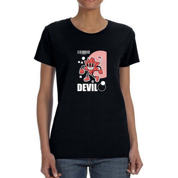 Cheerful Devil Techno Style T-Shirt Women -Image by Shutterstock, Female XX-Large
