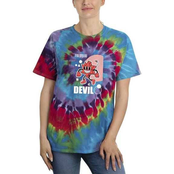 Cheerful Devil Techno Style Tie Dye Spiral Women -Image by Shutterstock, Female Large