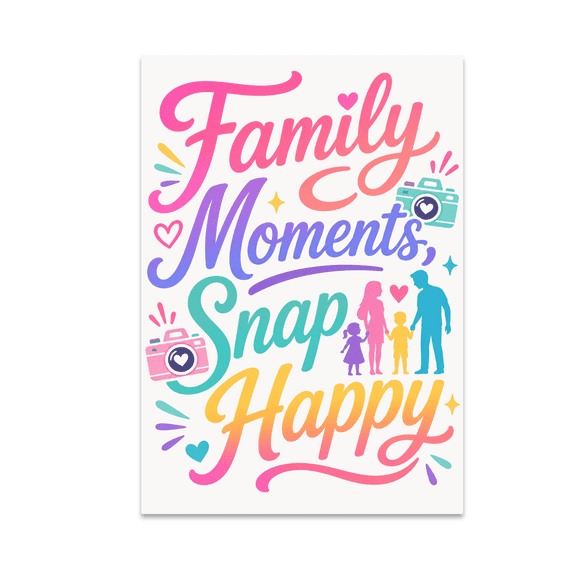 Cheerful Family Wall Decor - Family Moments Snap Happy - 13x19 Poster Print