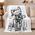 thumbnail image 1 of Cheerful French Bulldog Christmas Festive Holiday Dog, Festive Pet Portrait Pattern, Warm Flannel Blanket for Living Room and Bedroom, Dog Lovers Christmas Gift, Pet Lover Home Decor, 1 of 9