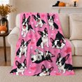 thumbnail image 1 of Cheerful French Bulldog Hearts Pattern, Playful Pet Portrait Pattern, Warm Flannel Blanket for Living Room and Reading Nook, Dog Lovers Friendship Gift, Pet Lover Home Decor, 1 of 9