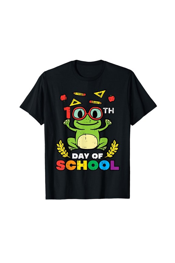 Cheerful Frog 100th Day School Teacher Celebration Gift T-Shirt