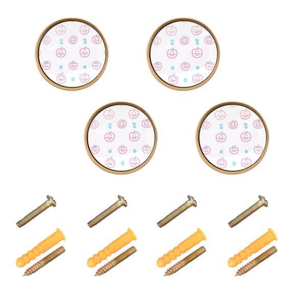 Cheerful Fruits Cabinet Furniture Knobs Drawer Metal Pulls 1.26in Acrylic Zinc Alloy Dual Screw Set