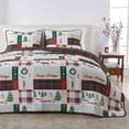 thumbnail image 1 of Christmas Quilt Set - Lightweight, Soft, Seasonal - 3-Piece Reversible Holiday Bedding Set (Twin / Twin XL, Holiday Patchwork), 1 of 6
