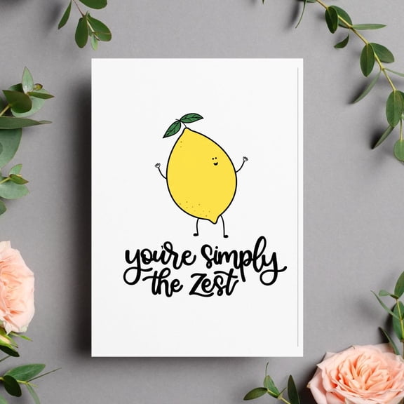 Cheerful Lemon Card - You're Simply the Zest - Fun Friendship Greeting Card for Any Occasion