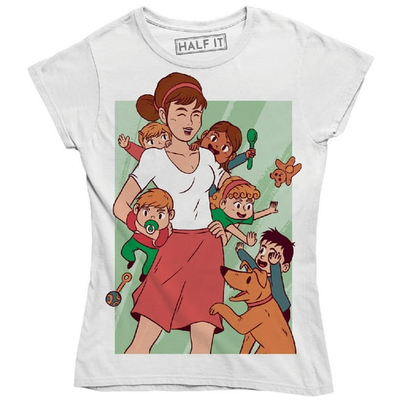Cheerful Mother With Their Children's Happy Family Women's T-Shirt