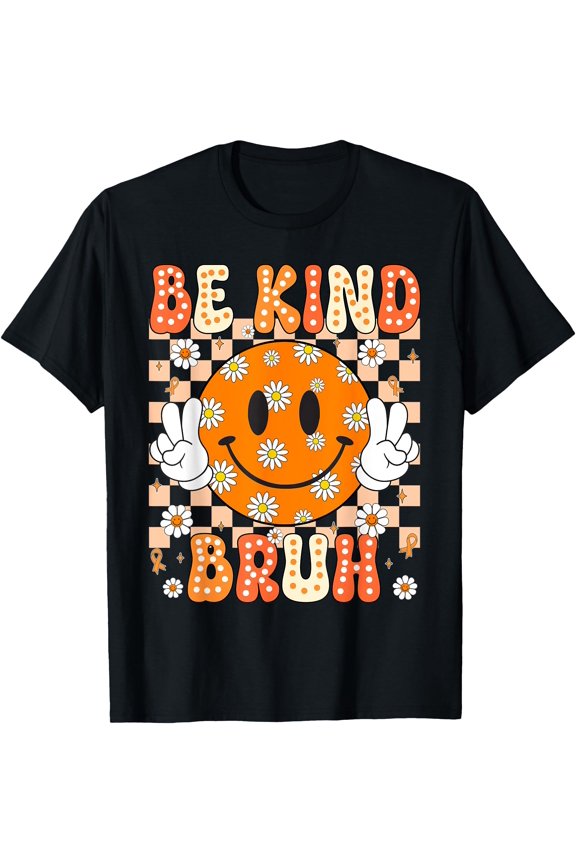 Cheerful Orange Smiley Face T-Shirt for Anti-Bullying Unity Day Kindness