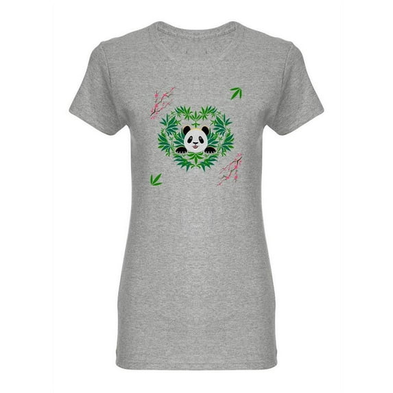 Cheerful Panda Cool Design Shaped T-Shirt Women -Image by Shutterstock, Female Medium