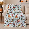 thumbnail image 1 of Cheerful Pets Festive Winter Wear Christmas Holiday, Festive Holiday Scene, Warm Flannel Blanket for Living Room and Bedroom, Animal Lovers Christmas Gift, Festive Home Decor, 1 of 9