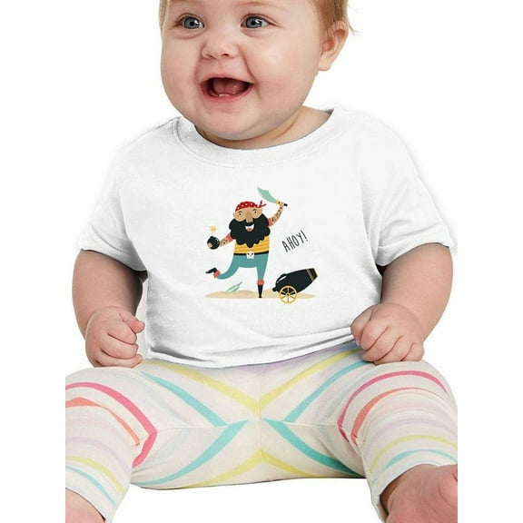 Cheerful Pirate In Bandana T-Shirt Infant -Image by Shutterstock,  18 Months