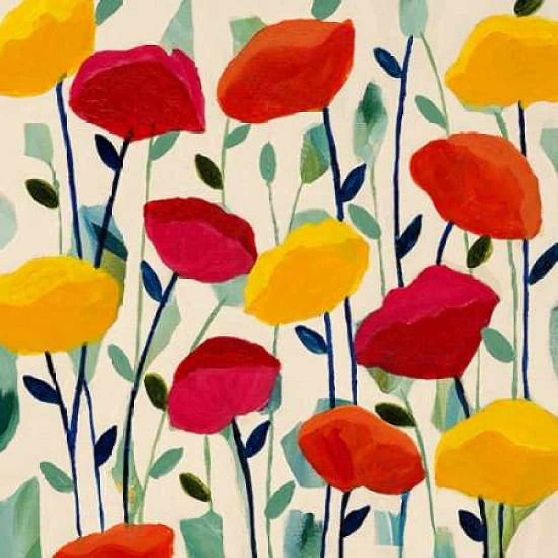 Cheerful Poppies Canvas Art - Carrie Schmitt (24 x 24)
