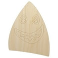 thumbnail image 1 of Cheerful Shark Face Wood Shape Unfinished Piece Cutout Craft DIY Projects - 4.70 Inch Size - 1/8 Inch Thick, 1 of 7